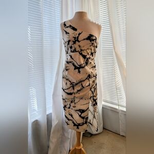 True Violet Black and White Dress